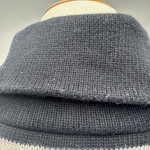 Lauren Ralph Lauren navy & white striped shawl collar sweater size medium - Picture 12 of 15